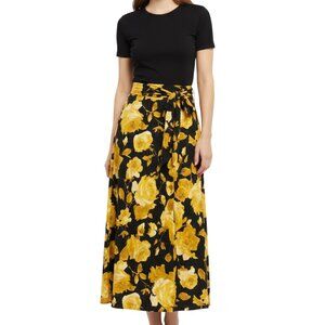 BRAND NEW CRUSHED VELVET FLORAL WRAP MAXI SKIRT
